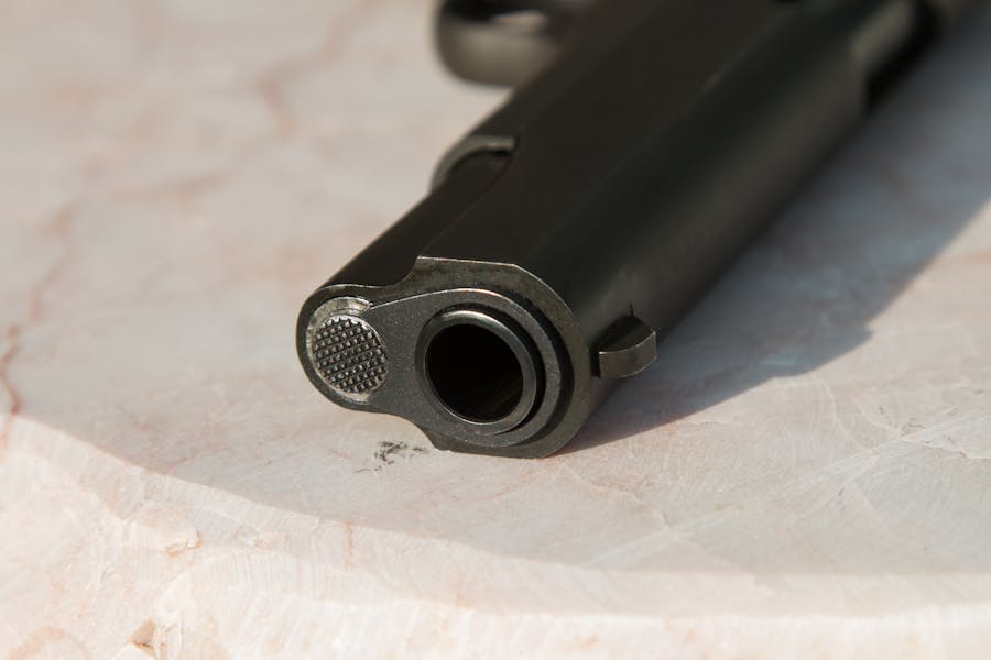 a black handgun